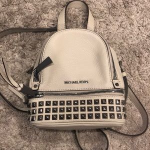 Light Gray Stud Michael Kors Backpack Purse